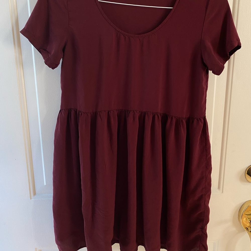 Brandy Melville burgundy smock dress